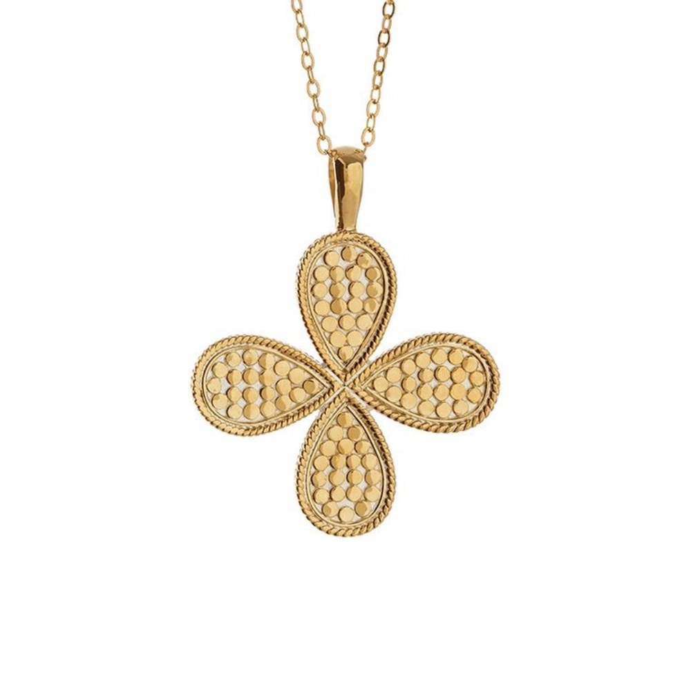 Anna Beck Clover Necklace Gold Chain 10k plated over sterling 925